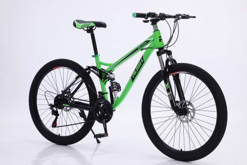 MTB B159-Green Bicicleta cu frana de disc cu cadru telescopic, verde
