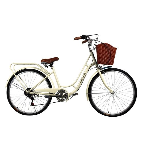 Bicicleta dama City Cruiser, Jasmine B202-Yellow, Roti de 26", Schimbator Shimano, Cadru Dama, bej