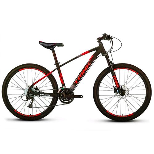 Bicicleta MTB, Trink B212-R 26”, Cadru 17”, negru/rosu, 21 Viteze, Pedale MTB, Suspensie cu Arc, Frana de disc