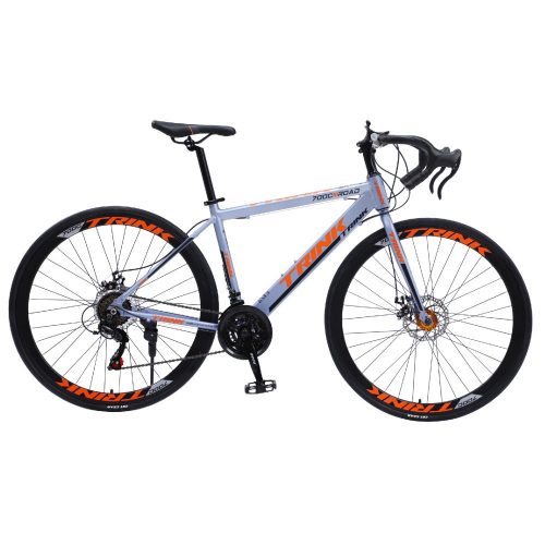 Bicicleta de sosea, Trink B214-G, 55 cm, Gri, Roti 700C, cadru aluminiu, Shimano Tourney T2, sport confort