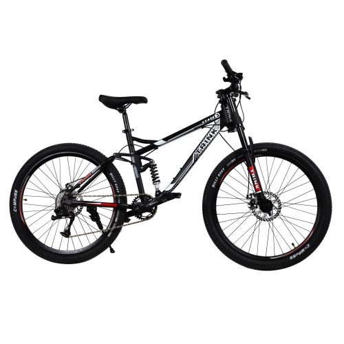 Trink B216-black 26" Bicicleta MTB frana pe disc full suspension negru