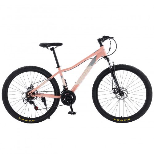 Bicicleta MTB, Trink B219-pink, Cadru 17", alb, Roti de 27.5", frana de disc