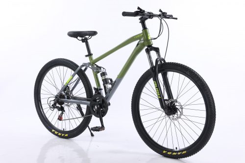 Bicicleta MTB, Rush B427-Green 27,5", schimbator Shimano, frane disc, cu suspensie PRO, gri/verde
