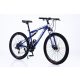 Bicicleta MTB, B55-Blue, Cadru 17”, gri/negru, 21 Viteze, Pedale MTB, Suspensie cu Arc, Frana de disc