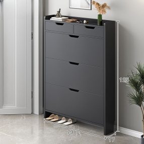   Dulap pentru încălțăminte BeComfort 80x125x17 cm gri CS011-3