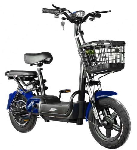 Scuter electric cu pedale, EB12-Blue, albastru, 350W, 48V, 25km/h, Roata 8"