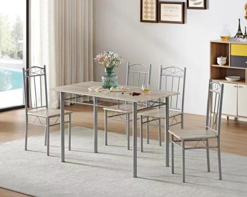 Set masa cu 4 scaune,  FUR-101-160S, 110x67x75 cm, gri