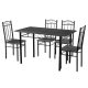 Set masa cu 4 scaune,  FUR-101-17BL, masa 120x67x75 cm, negru