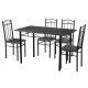 Set masa cu 4 scaune,  FUR-101-17BL, masa 120x67x75 cm, negru