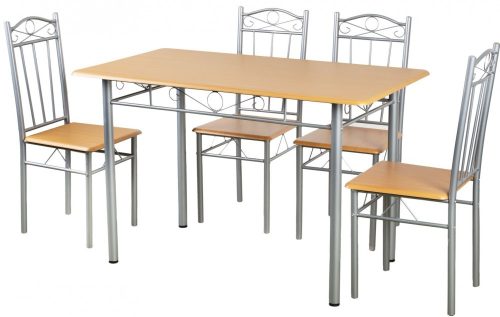 Set masa cu 4 scaune,  FUR-101-1LS, masa 120x67x75 cm, bej