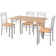 Set masa cu 4 scaune,  FUR-102-Beige, 110x70x75 cm, bej, scaun tapitat pentru living sau bucatarie