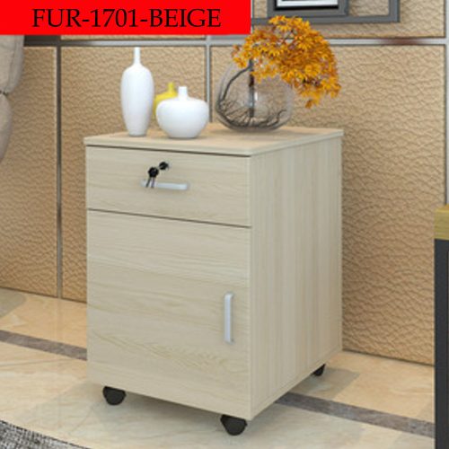 Dulap de depozitare pentru birou cu sertare, BeComfort FUR-1701-Beige, mdf, 56 x 36 x 40 cm, alb