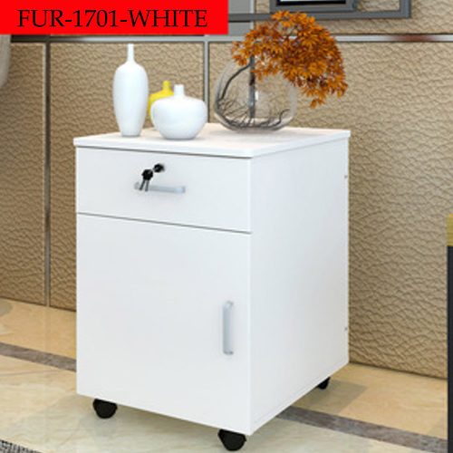 Dulap de depozitare pentru birou cu sertare, BeComfort FUR-1701-White, mdf, 56 x 36 x 40 cm, alb