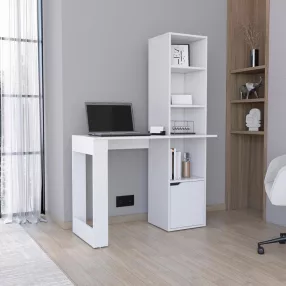   Birou cu rafturi și spațiu de depozitare 98,5x45x148cm alb FUR1234-1