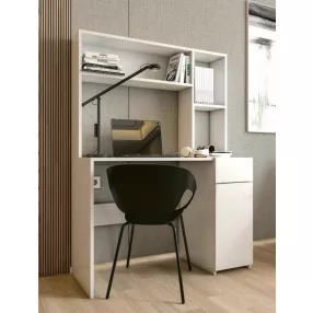   Birou cu rafturi și spațiu de depozitare 110x78x152cm alb FUR1238-1