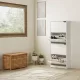 Dulap pantofi 63x24x150 cm alb FUR1347-2