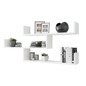 Raft de perete 119x18x55cm alb FUR1962-3