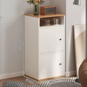   Comodă pentru dormitor, living, mobilier dulap cu 2 uși, 40 x 34 x 97 cm, alb FZ03