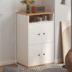   Comodă pentru dormitor, living, mobilier dulap cu 4 uși, 60 x 34 x 97 cm, alb FZ04