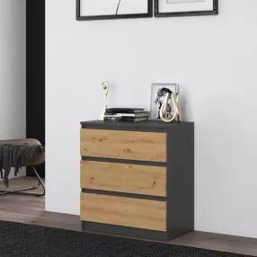 Comodă pentru dormitor 70x40x75 cm gri-maro GD-02