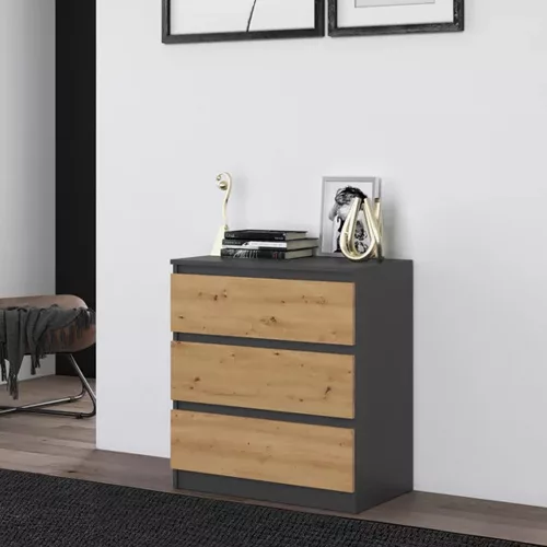 Comodă pentru dormitor 70x40x75 cm gri-maro GD-02