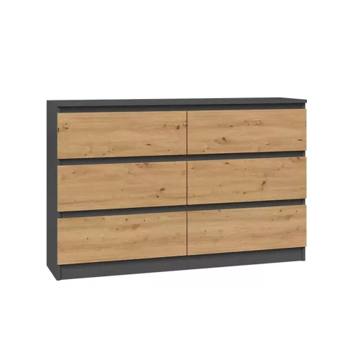 Comodă pentru dormitor 120x30x75 cm gri-maro GL-01