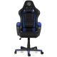 Scaun de gaming, Guru Master GM2-B, elegant, ergonomic, rotativ, negru/albastru