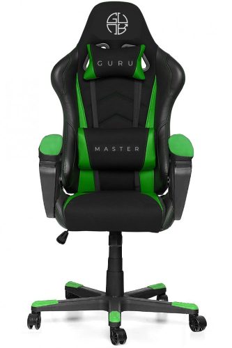 Guru Master GM2-GN, scaun de gaming,  elegant, ergonomic, rotativ, negru/verde