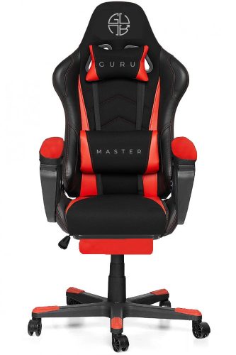 Guru Master GM2-R-L, scaun de gaming,  elegant, ergonomic, rotativ, cu suport picioare, negru/verde