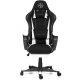 Guru Master GM2-W-L, scaun de gaming,  elegant, ergonomic, rotativ, cu suport picioare, negru/alb