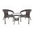 Set de mobilier de grădină rattan 3 piese premium maro GRD02-B