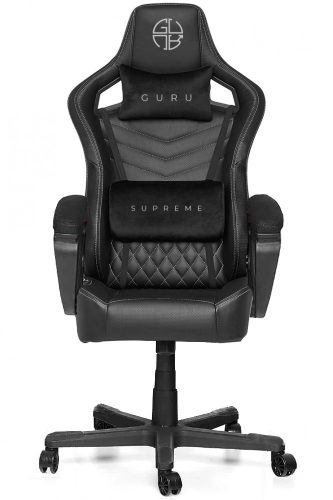 Guru Supreme GS1-W, scaun de gaming, elegant, ergonomic, rotativ, negru/alb