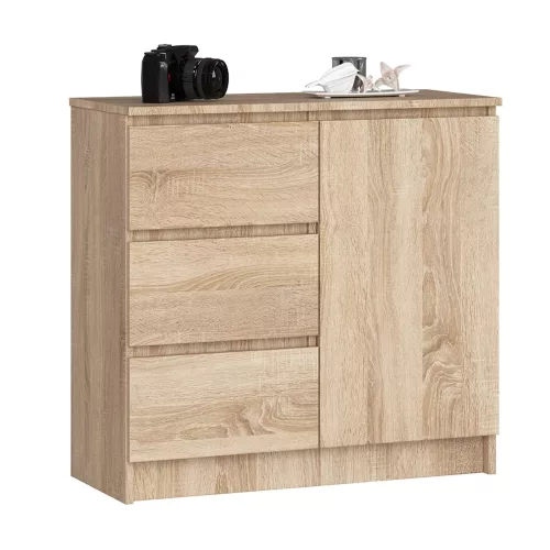 Comodă cu sertare mobilier dormitor living 80x35x77 cm maro GW-01