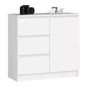   Comodă cu sertare mobilier dormitor living 80x35x77 cm alb GW-03