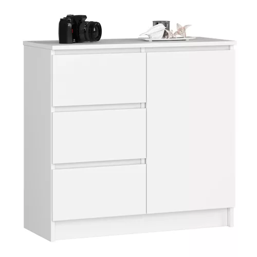 Comodă cu sertare mobilier dormitor living 80x35x77 cm alb GW-03