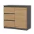 Comodă cu sertare mobilier dormitor living 80x35x77 cm maro gri GW-04