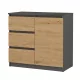 Comodă cu sertare mobilier dormitor living 80x35x77 cm maro gri GW-04