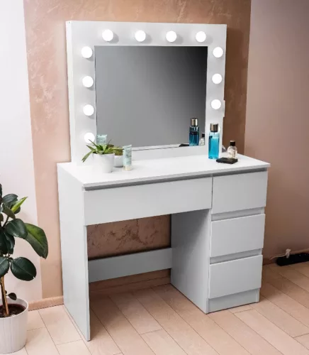 BeComfort HT16-4 Masa de toaleta moderna 140 x 40 x 94 cm, alb