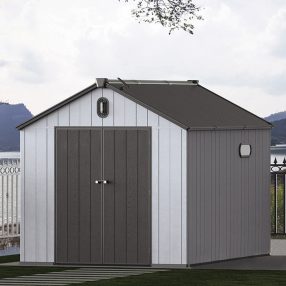   Casă de grădină din plastic, KCG608, 246 x 188 x 227 cm, gri 