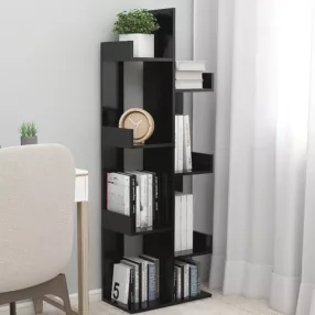 Raft de depozitare / bibliotecă 48x25x140 cm negru KH07-4