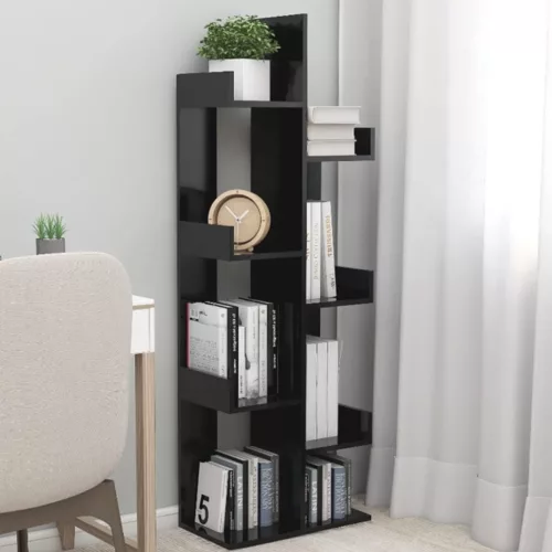 Raft de depozitare / bibliotecă 48x25x140 cm negru KH07-4