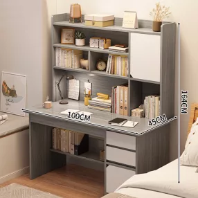   Birou cu rafturi cu sertare și depozitare, OT-509-1, 100 x 45 x 164 cm, gri 
