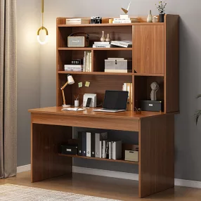   Birou cu rafturi cu sertare și depozitare, OT-514-1, 100 x 45 x 161 cm, maro