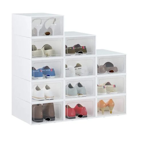 Cutie de depozitare a pantofilor, ST-12-W, 12 bucăți, alb 