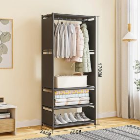   Dulap pentru haine din material textil 170x36x60cm negru TR01-1